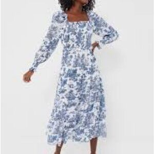 Hyacinth House Georgina blue toile tuckernuck  Women's Dress small